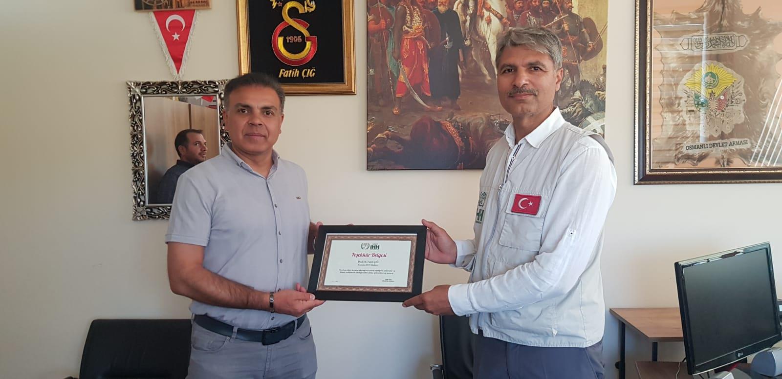 İnsan Hak ve Hürriyetleri (İHH) Siirt İl Başkanı, Yüksekokul Müdürümüzü Nezaket Ziyaretinde Bulundu