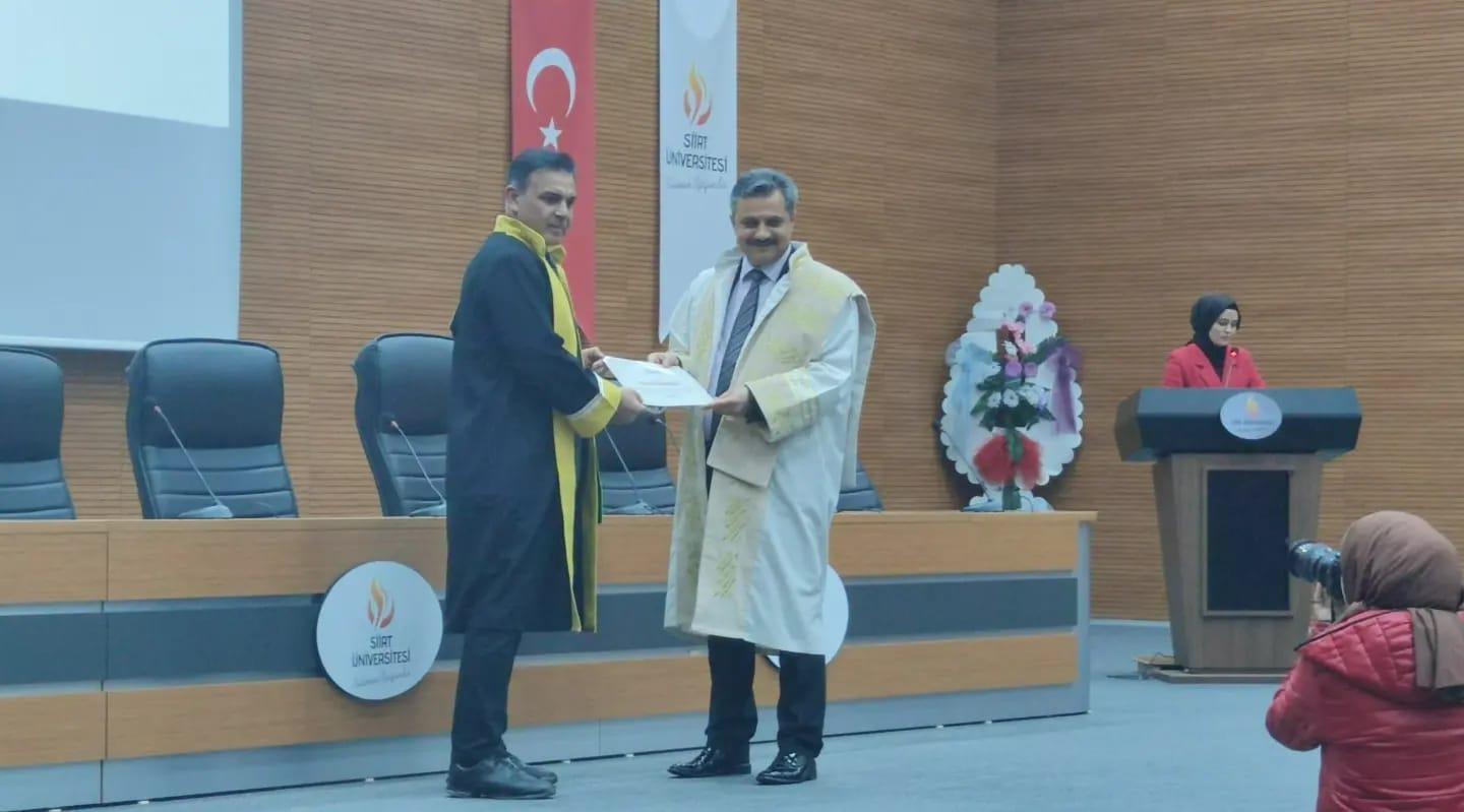 Kurtalan Meslek Yüksekokul Müdürümüz Doç. Dr. Fatih ÇIĞ Akademik Teşvik Ödülü 